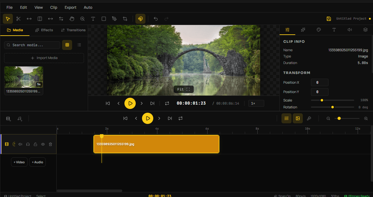 DawnDesk video editor timeline workspace